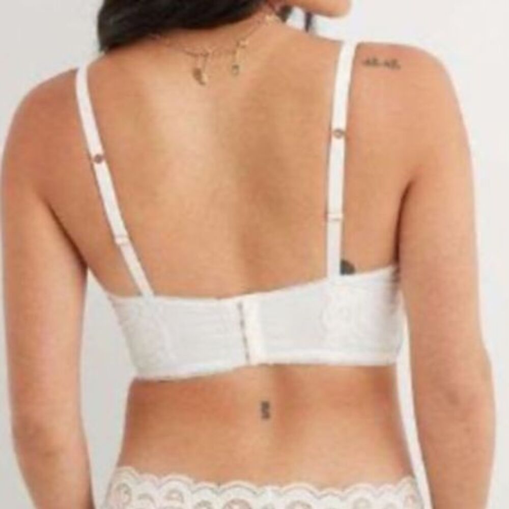 Aerie Real Power Women's Ivory Lace Wireless Convertible Push-Up Bra Size 38C - Picture 2 of 14